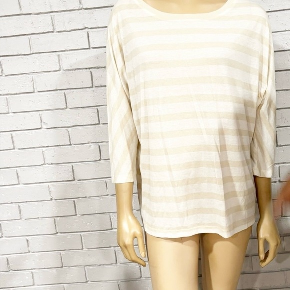 Loft Women’s Striped Neutral Long Sleeve Tee - Picture 1 of 7